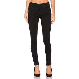 Hudson Exposed Button Black Denim